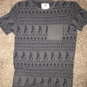 Grey Skeleton Mary Jane Cross Print Pocket Tee